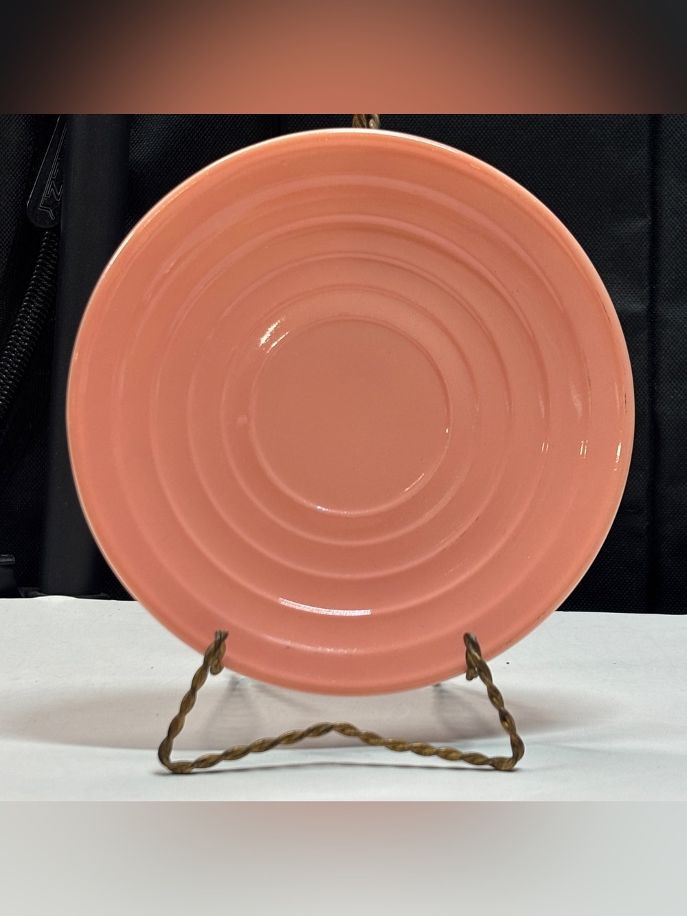 Vintage Hazel Atlas Moderntone Platonite Pink Pastel Saucers Set of 4